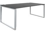 Schäfer Shop Genius Schreibtisch Modena Flex, höheneinstellbar, Rechteckform, Bügelfuß, Breite 1800 mm, graphit