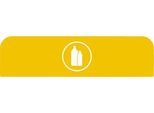 Rubbermaid Hinweistafel Configure für Recyclingstation 125 l, Kunststoff, B 610 x T 20 x H 203 mm, gelb