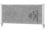 MAUL Tisch-Trennwand MAULconnecto, Akustikvlies 4000 g/m², Aluminiumprofil, B 1200 x H 500 mm, Akustik dunkelgrau, silber