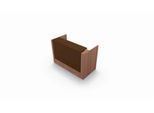 Theke Spezia, gerade, B 1660 x T 880 x H 1130 mm, Nuss Canaletto-Dekor/Leder braun
