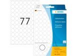 Vielzweck-Etiketten HERMA 2230, selbstklebende Markierungspunkte, Ø 13 mm, permanent haftend, 32 Blatt, Papier, matt, weiß