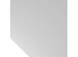 Trapezplatte Breno, Verbindungsplatte für Schreibtische Breno, mit Stützfuß, L 1200 x B 1200 mm, Spanplatte, Lichtgrau/Silber