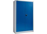 Schäfer Shop Select Materialschrank MSI 2512 S, B 1200 x T 500 x H 1935 mm, weißaluminium/enzianblau