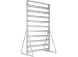 Ständerregal, 2-seitig bestückbar, 20 Reihen, ohne Sichtlagerkästen, B 1145 x T 800 x H 1950 mm, Stahl, grau