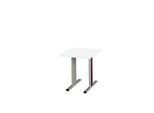 Schäfer Shop Select Besprechungstisch Planova Basic, Quadrat, T-Fuß, B 800 x T 800 x H 717 mm, weiß/weißaluminium RAL 9006