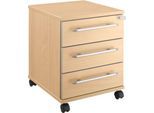 Schäfer Shop Select Rollcontainer Moxxo IQ 333, 3 Schübe, B 410 x T 495 x H 510 mm, abschließbar, Ahorn-Dekor