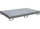 Bauer Regalwanne RW-GR 2200-1 PE, mit PE-Einsatz, mit Gitterrost, L 2165 x B 1315 x H 230 mm , mausgrau RAL 7005
