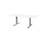 Schäfer Shop Select Besprechungstisch Planova Basic, Rechteck, T-Fuß, B 1800 x T 800 x H 717 mm, weiß/weißaluminium RAL 9006