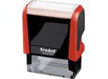 Adress-Stempel trodat® Printy 4912, Gehäusefarbe rot & Stempelabdruckfarbe schwarz