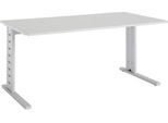 Schäfer Shop Select Schreibtisch Moxxo IQ, Rechteck, C-Fuß, B 1600 x T 800 x H 735 mm, lichtgrau