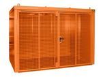 Gasflaschencontainer BAUER GFC-B M5, B 2175 x T 3125 x H 2270, für 96 Gasflaschen, feuerbeständig, abschließbar, orange