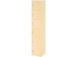 Schließfachschrank Topas Line, 6 Ordnerhöhen, 6 Fächer, Zylinderschloss, B 400 x T 420 x H 2156 mm, Ahorn/Ahorn