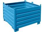 Bauer Sammelbehälter-System SBS 1000, L 1200 x B 1200 x H 850 mm, bis zu 3-fach stapelbar, lackiert, mit Transportwagen, lichtblau RAL 5012
