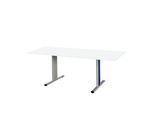 Schäfer Shop Select Besprechungstisch Planova Basic, Rechteck, T-Fuß, B 1800 x T 800 x H 717 mm, weiß/weißaluminium RAL 9006