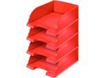 LEITZ® Ablagekorb Plus Jumbo 5233, DIN A4, 4 Stück, rot