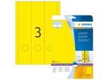 Herma Ordneretiketten A4, 297 x 61 mm, permanent haftend/bedruckbar, 60 Stück, gelb
