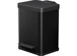 Tretmülleimer Hailo Öko Duo Plus M, 2 x 9 l, rechteckig, Stahlblech, schwarz