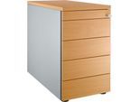 Schäfer Shop Genius Standcontainer 13333, mit Griffnut, B 435 x H 717 mm, weißalu/weißalu/Buche-Dekor