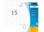 HERMA Klebepunkte 2270, Ø 32 mm, selbstklebend, permanenthaftend, per Hand beschreibbar, 480 Stück auf 32 Blatt, FSC®-Papier, weiß