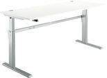 Schreibtisch Standard, elektrisch höhenverstellbar, Rechteck, C-Fuß, B 1800 x T 800 x H 725-1185 mm, weiß/weißaluminium RAL 9006