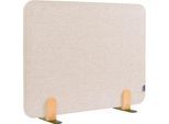Legamaster Akustik-Tischtrennwand Elements, PET-Kern, Stoffoberfläche pinnbar, inkl. 2 Fußhalterungen, B 800 x H 600 x T 21 mm, soft beige