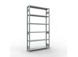 Schulte MULTIplus250 Steckregal, Grundregal, 6 Fachböden, bis 250 kg je Fachboden, werkzeuglos montierbar, B 1300 x T 300 x H 2500, silbergrau