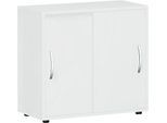 Schiebetürenschrank PALENQUE, 2 Ordnerhöhen, 1 Boden, B 800 x T 400 x H 752 mm, lichtgrau