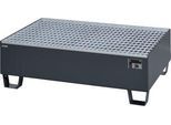 Auffangwanne Schäfer Shop Pure 2/200, mit verzinktem Gitterrost, L 1200 x B 800 x H 365 mm, unterfahrbar, Stahl, anthrazit RAL 7016