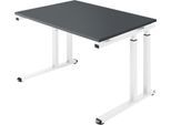 Schäfer Shop Select Schreibtisch SET UP, C-Fußgestell, 1200x800, graphit/weiß