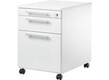 Schäfer Shop Select Rollcontainer SET UP, 1 Schublade, 1 Utensilienauszug, HR-Auszug, B 432 x T 580 x H 595 mm, weiß/weiß