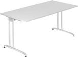 Schreibtisch TARA, C-Fuß, Rechteck, B 1600 x T 800 x H 720 mm, lichtgrau