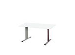 Schäfer Shop Select Besprechungstisch Planova Basic, Rechteck, T-Fuß, B 1400 x T 800 x H 717 mm, weiß/weißaluminium RAL 9006