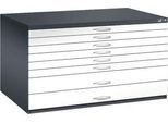 Planschrank aus Stahl, für Formate bis DIN A0, 8 Schubladen
