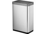 EKO Sensor-Abfalleimer Mirage X, 2 x 20 Liter, Edelstahl matt, fingerabdrucksicher, B 469 x T 279 x H 648 mm, silber/schwarz