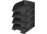 LEITZ® Ablagekorb Plus Jumbo 5233, DIN A4, 4 Stück, schwarz
