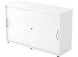 Schiebetürenschrank TARA, 2 Ordnerhöhen, B 1200 x T 400 x H 748 mm, abschließ- & stapelbar, weiß