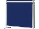 Franken Stellwandtafel ECO beidseitig Filz, blau, Aluminiumrahmen, 1500x1200 mm