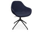 Konferenzsessel Topstar Sitness Life 2.0, dreh-/sitzhöhenverstellbar, Armlehnen, B 450 x T 460 x H 440-470 mm, 4-Fußgestell, Alu schwarz-matt & Stoff, d.blau