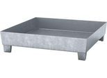Auffangwanne ASECOS, Stahl, mit Staplerschuhen, 200 l Auffangvolumen, B 1210 x T 1240 x H 285 mm, verzinkt