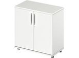 Schäfer Shop Genius Flügeltürenschrank TETRIS WOOD, 2 OH, Höhe inkl. Gleiter, B 800 mm, weiß