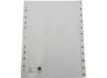 Register Exacompta 1912E, Format A4, Universallochung, Taben 1-12, B 225 x H 297 mm, Blauer Engel, Recycling-Kunststoff, grau