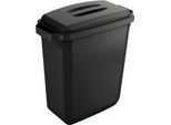 Abfallbehälter Durable Durabin Eco, 60 L, mit Deckel, 2 Tragegriffe, B 590 x T 282 x H 600 mm, recycelter Kunststoff in Qualität Blauer Engel, schwarz