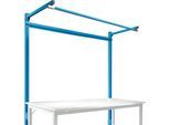 Aufbauportal m. Ausleger, Grundtisch STANDARD Arbeitstisch/Werkbank UNIVERSAL/PROFI, 1750 mm, lichtblau