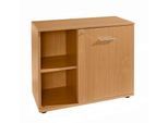 Schäfer Shop Select Sideboard, mit Drehtür, abschließbar, Spanplatte, B 800 x T 420 x H 663 mm, rechts anstellbar, Buche