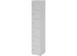 Schließfachschrank Topas Line, 6 Ordnerhöhen, 6 Fächer, Zahlenschloss, B 400 x T 420 x H 2156 mm, grau/grau