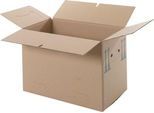 Umzugskarton, 1-wellig, bis 40 kg, Beschriftungsfeld, verstärkte Handgriffe, L 500 x B 300 x H 340 mm, FSC®, braun
