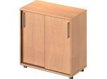 Schäfer Shop Genius Schiebetürenschrank TETRIS WOOD, 2 OH, B 800 mm, Höhe inkl. Gleiter, Buche-Dekor