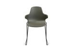 Schalenstuhl Topstar T2020, Kufengestell, ergonomische Sitzschale, stapelbar bis 4 Stück, Sitzhöhe 450 mm, 2er-Set, mit Armlehnen, grau/schwarz