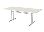 Besprechungstisch Toledo, Rechteck, T-Fuß, B 2000 x T 1000 x H 720 mm, weiß/chromsilber