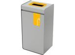 Wertstoffsammler Durable DURASORT®, Volumen 55 l, für Plastik, farbiger Einwurf-Ring und Piktogramm, Inneneimer, Stahl und Kunststoff, gelb-grau
